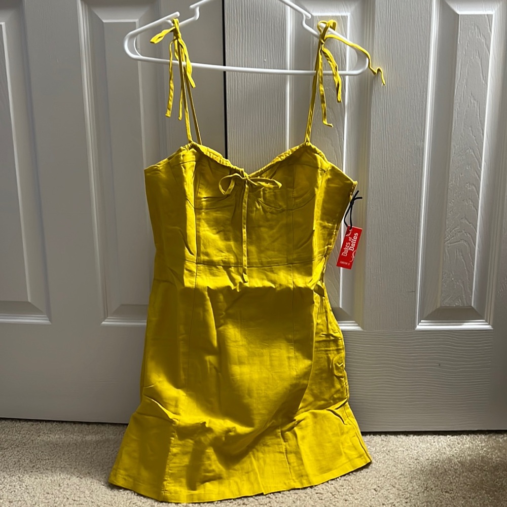 Forever21 yellow/mustard sleeveless dress medium